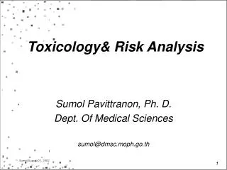 Toxicology&amp; Risk Analysis