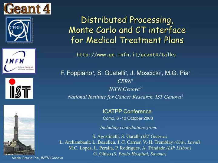distributed processing monte carlo and ct interface for medical treatment plans