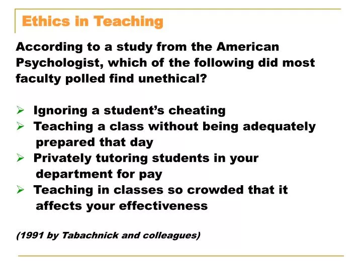 ethics in teaching