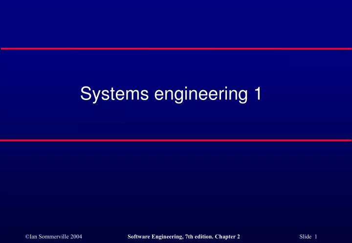 systems engineering 1