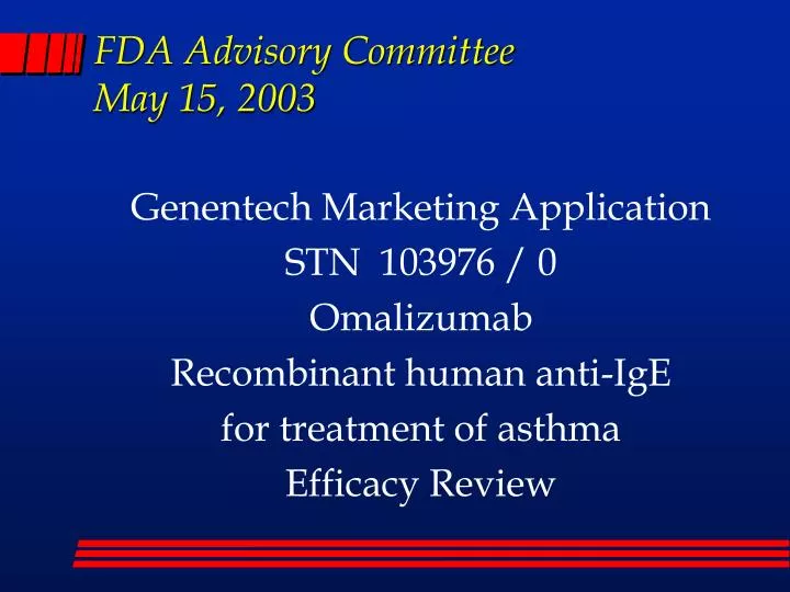 fda advisory committee may 15 2003