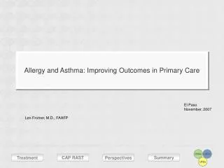 Allergy and Asthma: Improving Outcomes in Primary Care