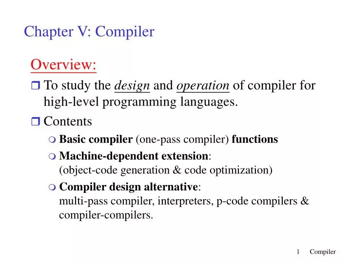 chapter v compiler
