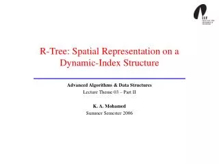 R-Tree: Spatial Representation on a Dynamic-Index Structure