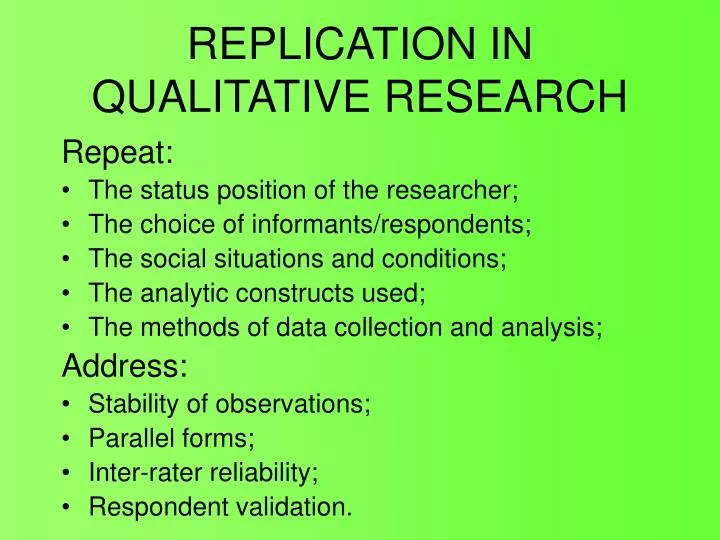 replication in qualitative research