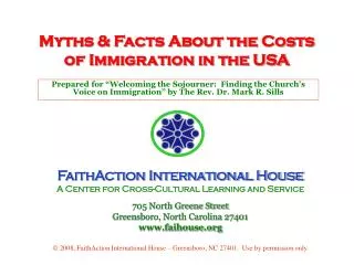 Myths &amp; Facts About the Costs of Immigration in the USA