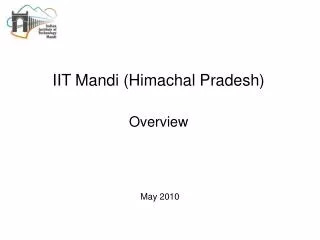 IIT Mandi (Himachal Pradesh) Overview