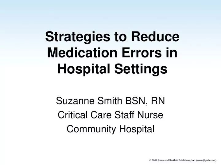strategies to reduce medication errors in hospital settings