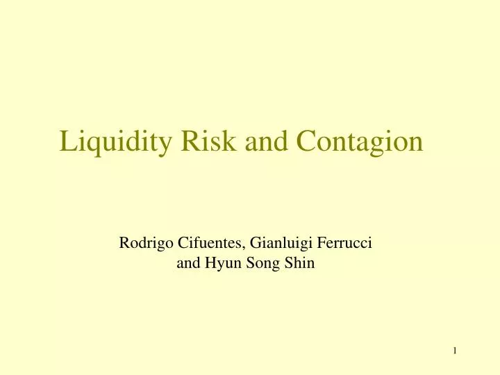 liquidity risk and contagion