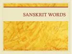 SANSKRIT WORDS - slide 1
