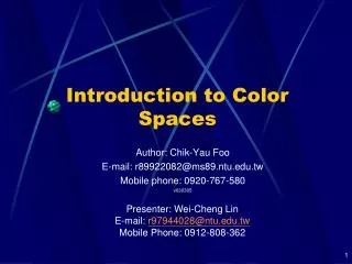 Introduction to Color Spaces