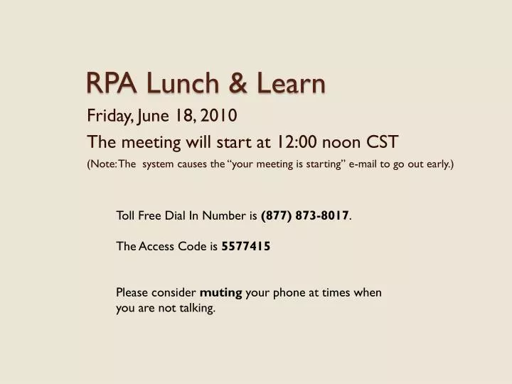 rpa lunch learn