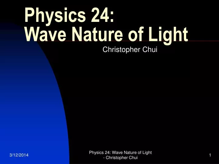 physics 24 wave nature of light