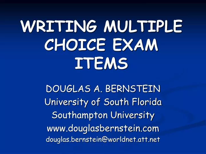 writing multiple choice exam items
