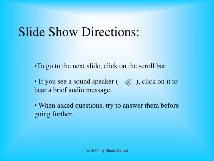 slide show directions