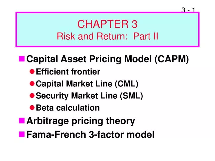 chapter 3 risk and return part ii