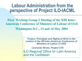 Labour Administration from the perspective of Project ILO-IACML