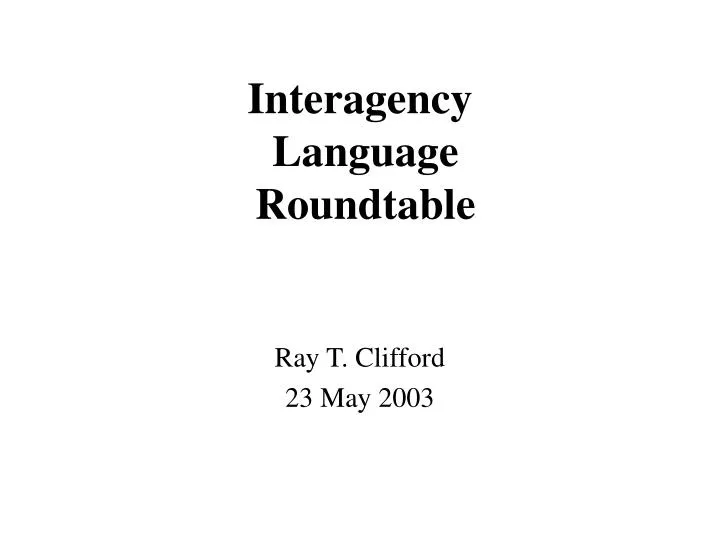 interagency language roundtable