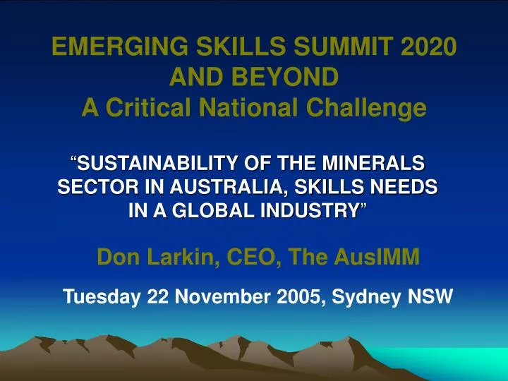 emerging skills summit 2020 and beyond a critical national challenge