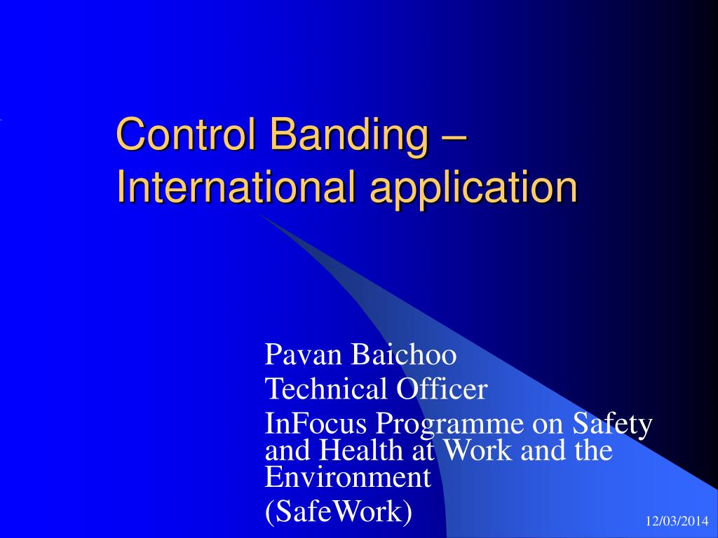 PPT - Control Banding – International application PowerPoint ...
