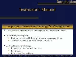 Corporate Information Strategy &amp; Management