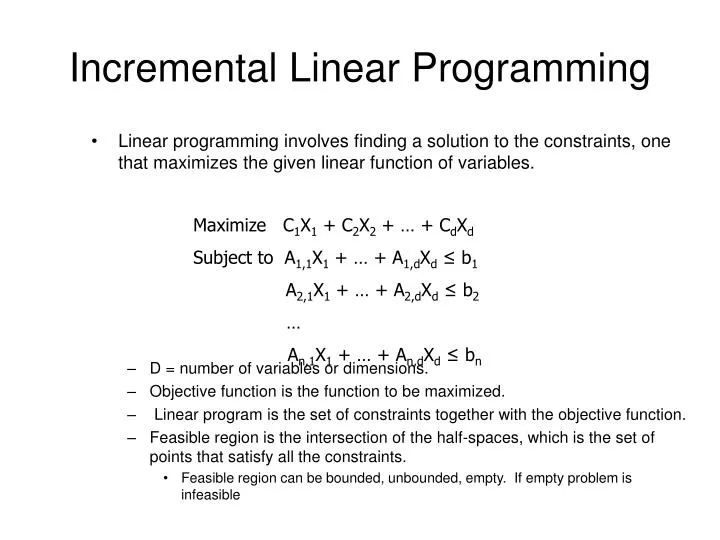 incremental linear programming