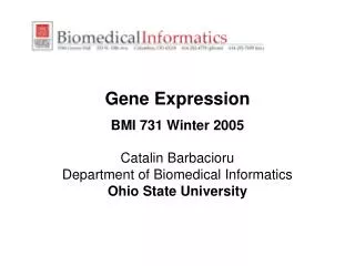 Gene Expression BMI 731 Winter 2005