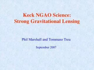 Keck NGAO Science: Strong Gravitational Lensing
