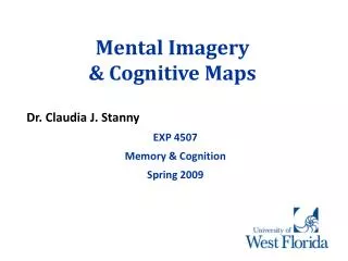 Mental Imagery &amp; Cognitive Maps
