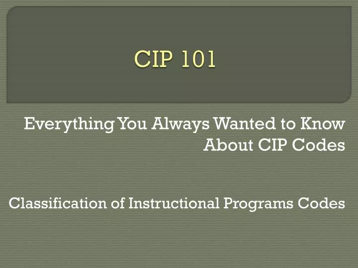 cip 101