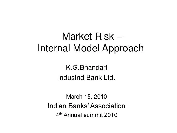 market risk internal model approach