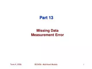 Missing Data Measurement Error