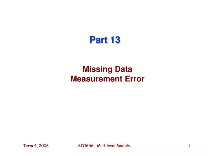 missing data measurement error