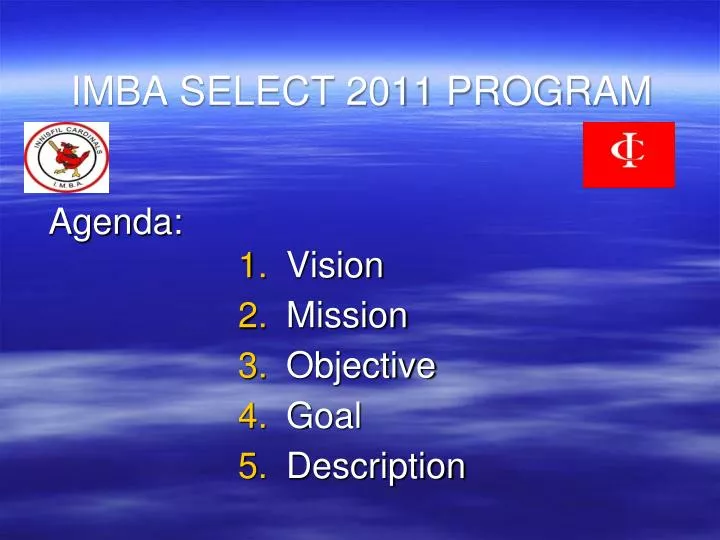 imba select 2011 program
