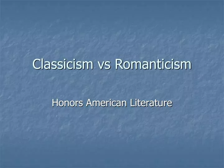 classicism vs romanticism
