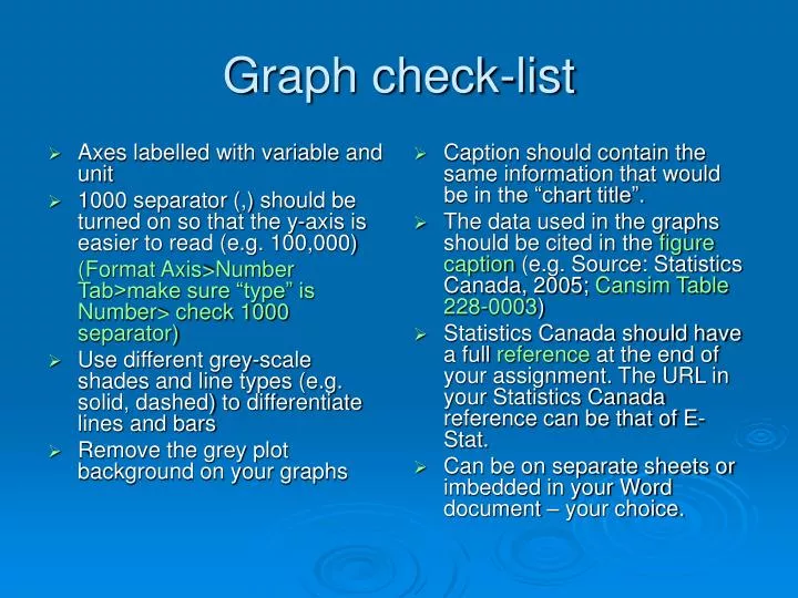 graph check list