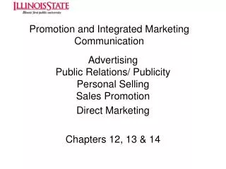 Promotion and Integrated Marketing Communication