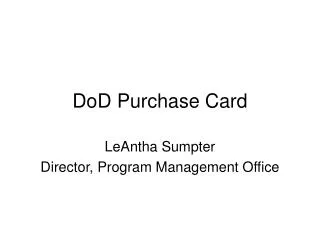 DoD Purchase Card