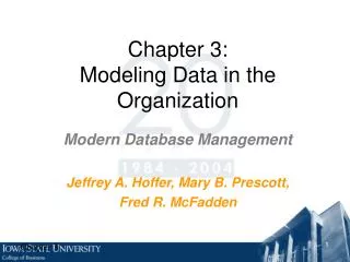 Chapter 3: Modeling Data in the Organization