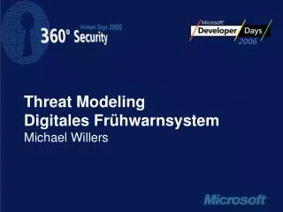 Threat Modeling Digitales Frühwarnsystem Michael Willers