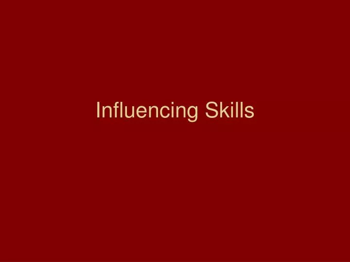 influencing skills