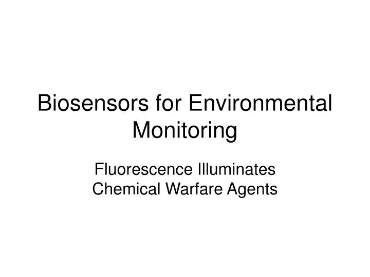 biosensors for environmental monitoring