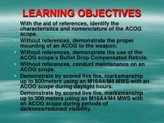 LEARNING OBJECTIVES