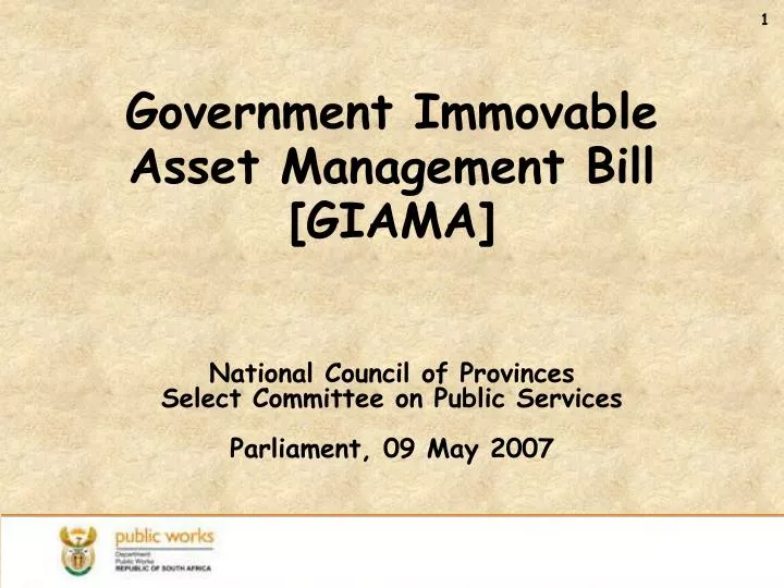 government immovable asset management bill giama