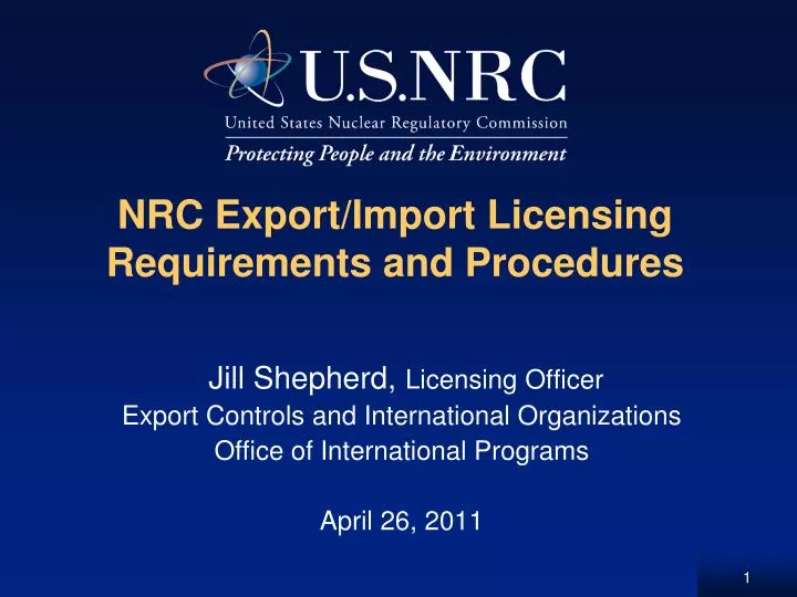 nrc export import licensing requirements and procedures