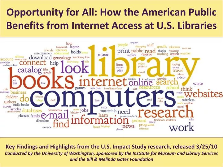 opportunity for all how the american public benefits from internet access at u s libraries