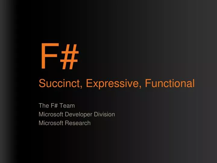 f succinct expressive functional