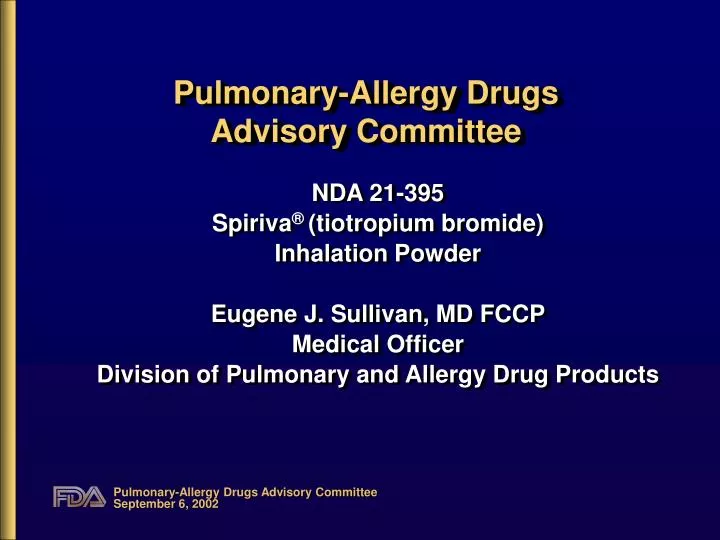 pulmonary allergy drugs advisory committee