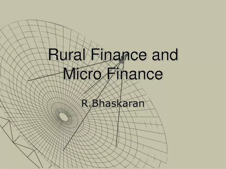 rural finance and micro finance