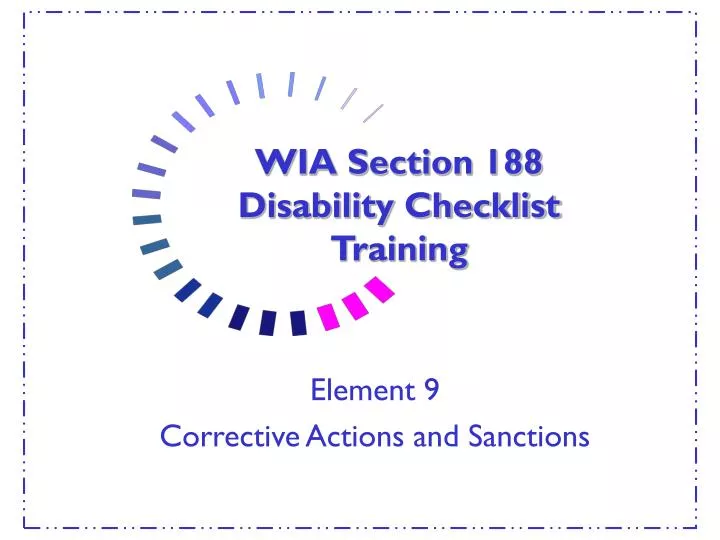 wia section 188 disability checklist training